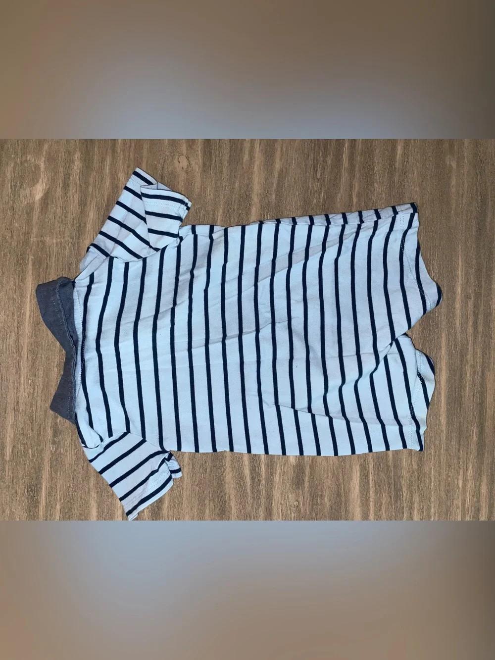 Carter's Light Blue & Navy Striped Polo Onesie/ Romper